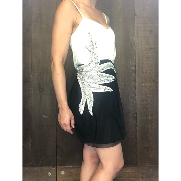 Guess by Marciano Black and White Beaded Dress XS - Picture 2 of 9